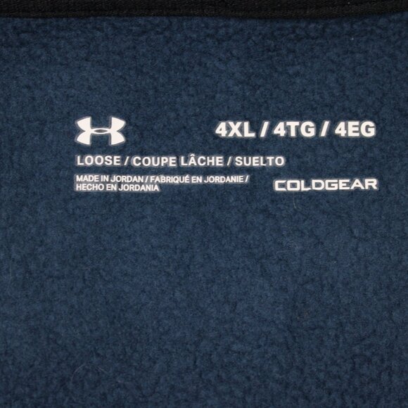 Under Armour Fleece Sweatshirt Men 4XL XXXXL Blue Loose Fit Coldgear 1/2 Zip L/S - Picture 8 of 14